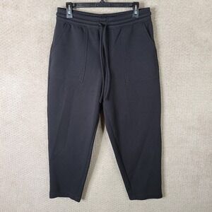 Lee Pants Heritage Womens 10 Black Sweatpants Tapered Drawstring Pockets Stretch